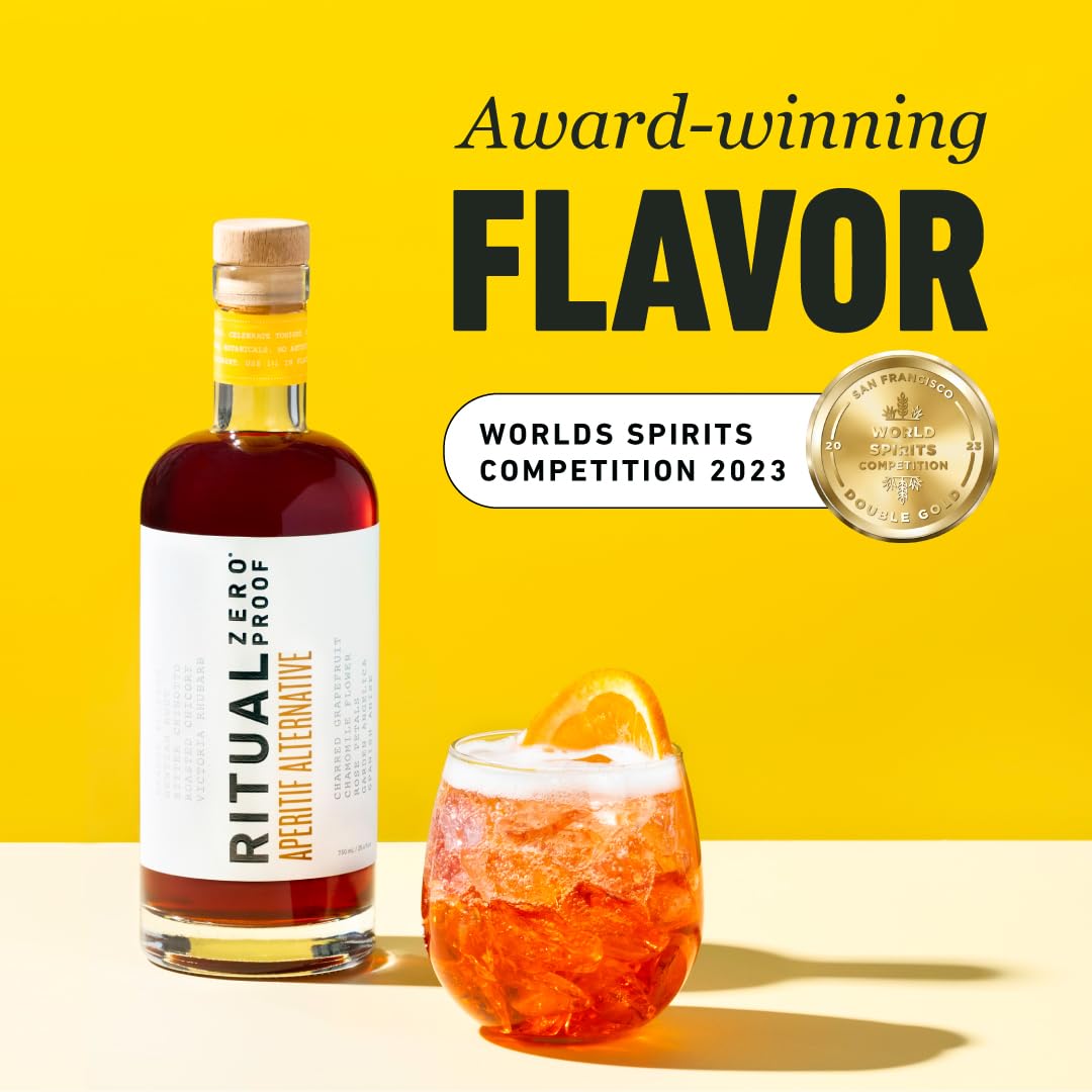 Ritual Zero-Proof spritz cocktail in a glass showing vibrant color and social appeal