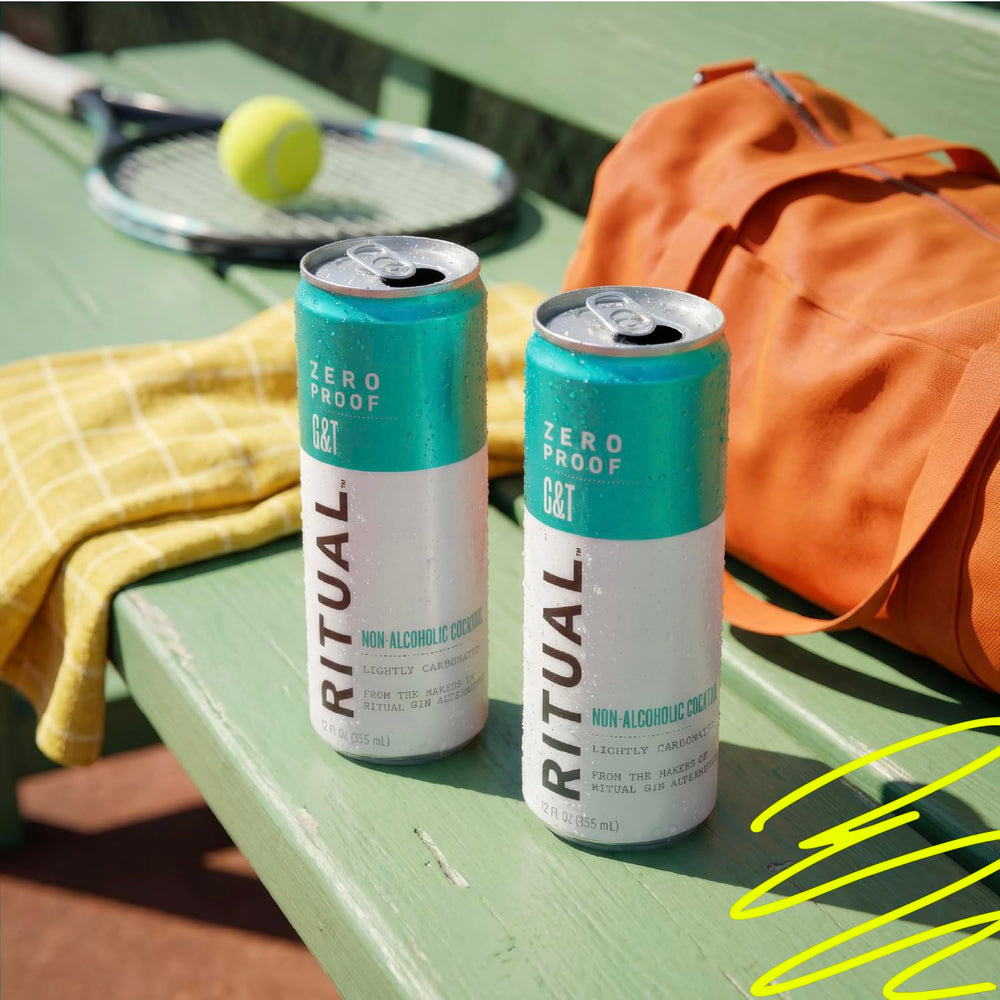 Ritual Zero-Proof 4-pack box view showing convenient ready-to-drink packaging