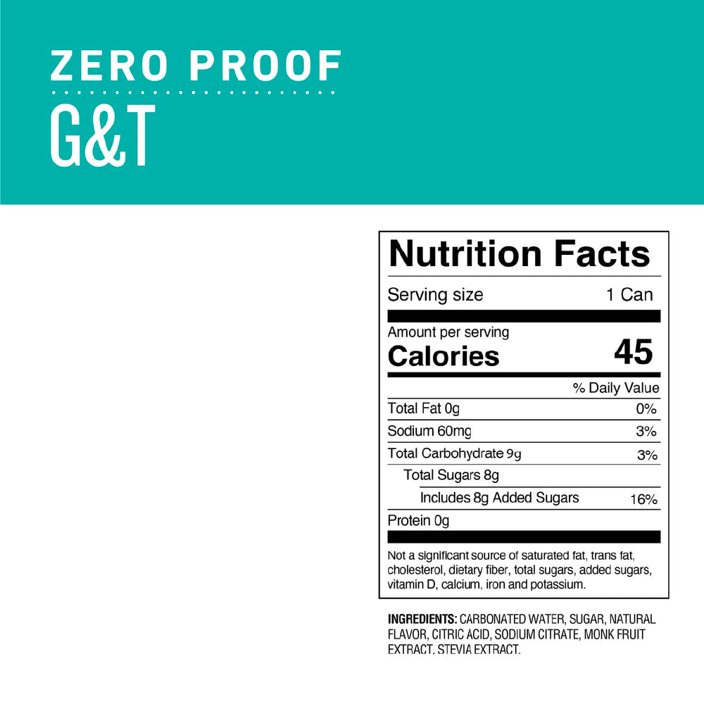 Ritual Zero-Proof ingredients label detail showcasing natural botanical ingredients