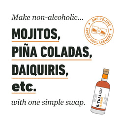 Ritual Zero-Proof being poured into a glass showing texture and mixing ability