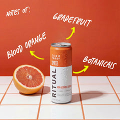 Ritual Zero-Proof poured over ice showing serving suggestion and aroma