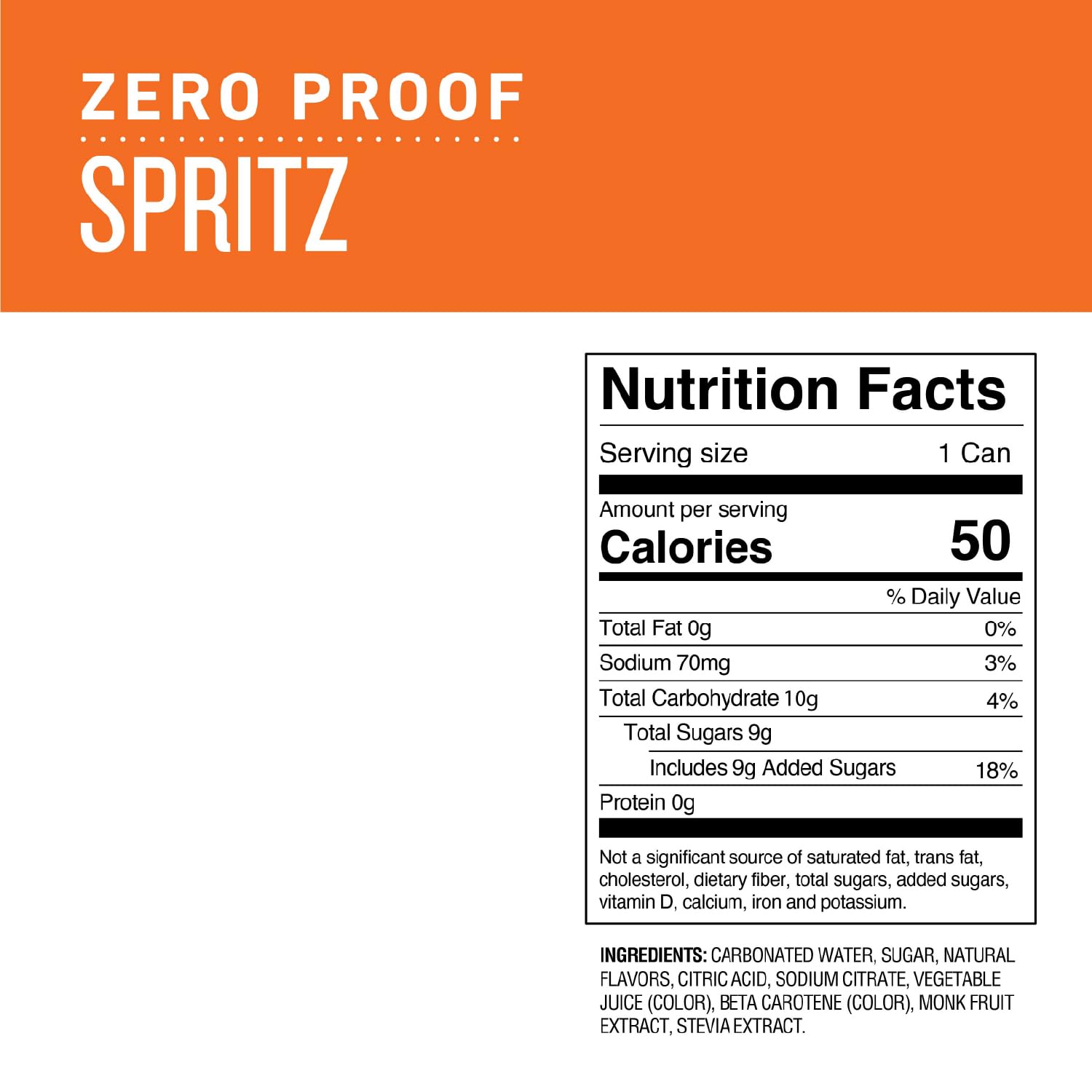 Ritual Zero-Proof label detail showing natural ingredients and craft flavor
