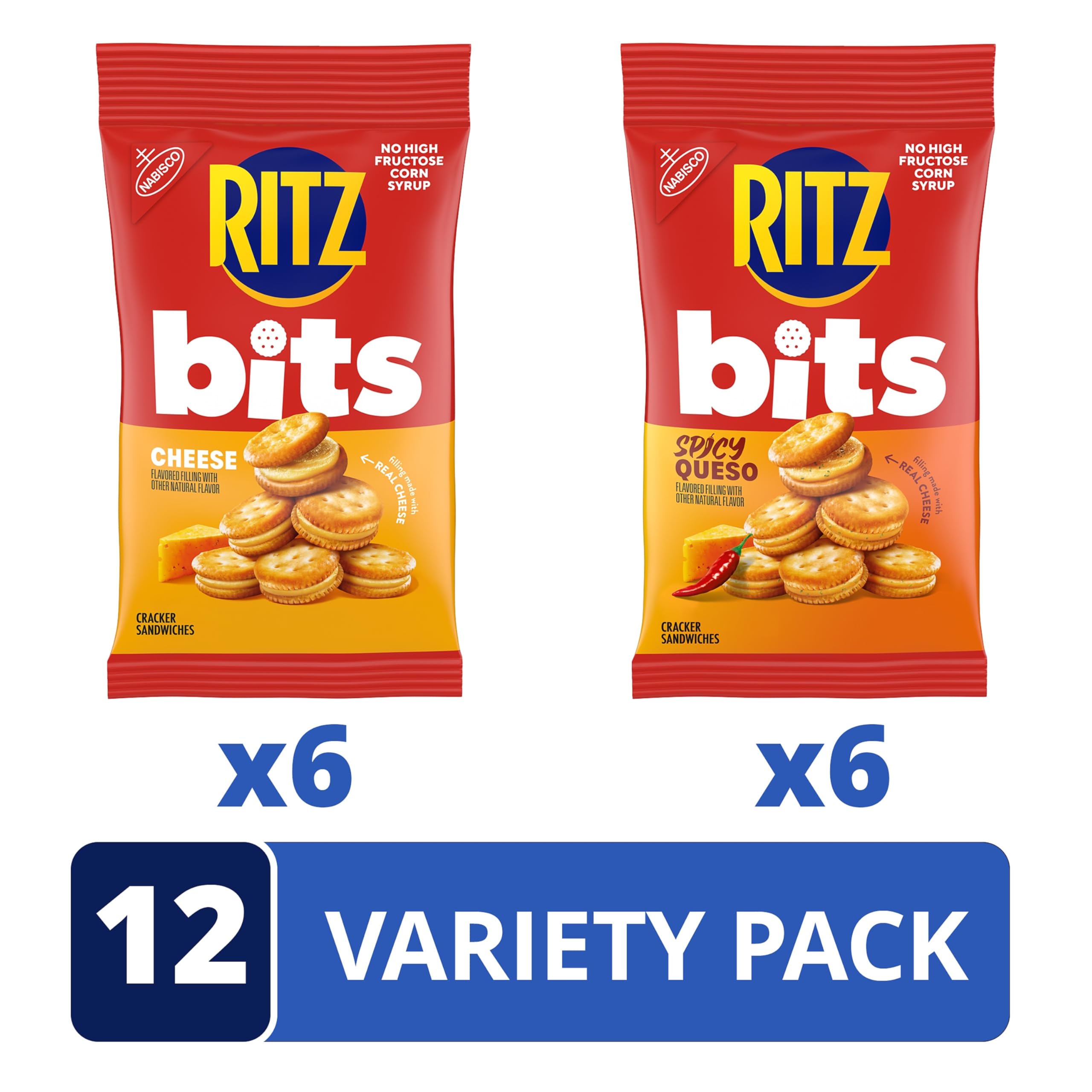 RITZ close-up of two assembled Bits highlighting flaky texture and crunch