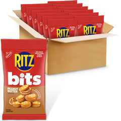 RITZ front packaging showing 12 snack packs and portable convenience