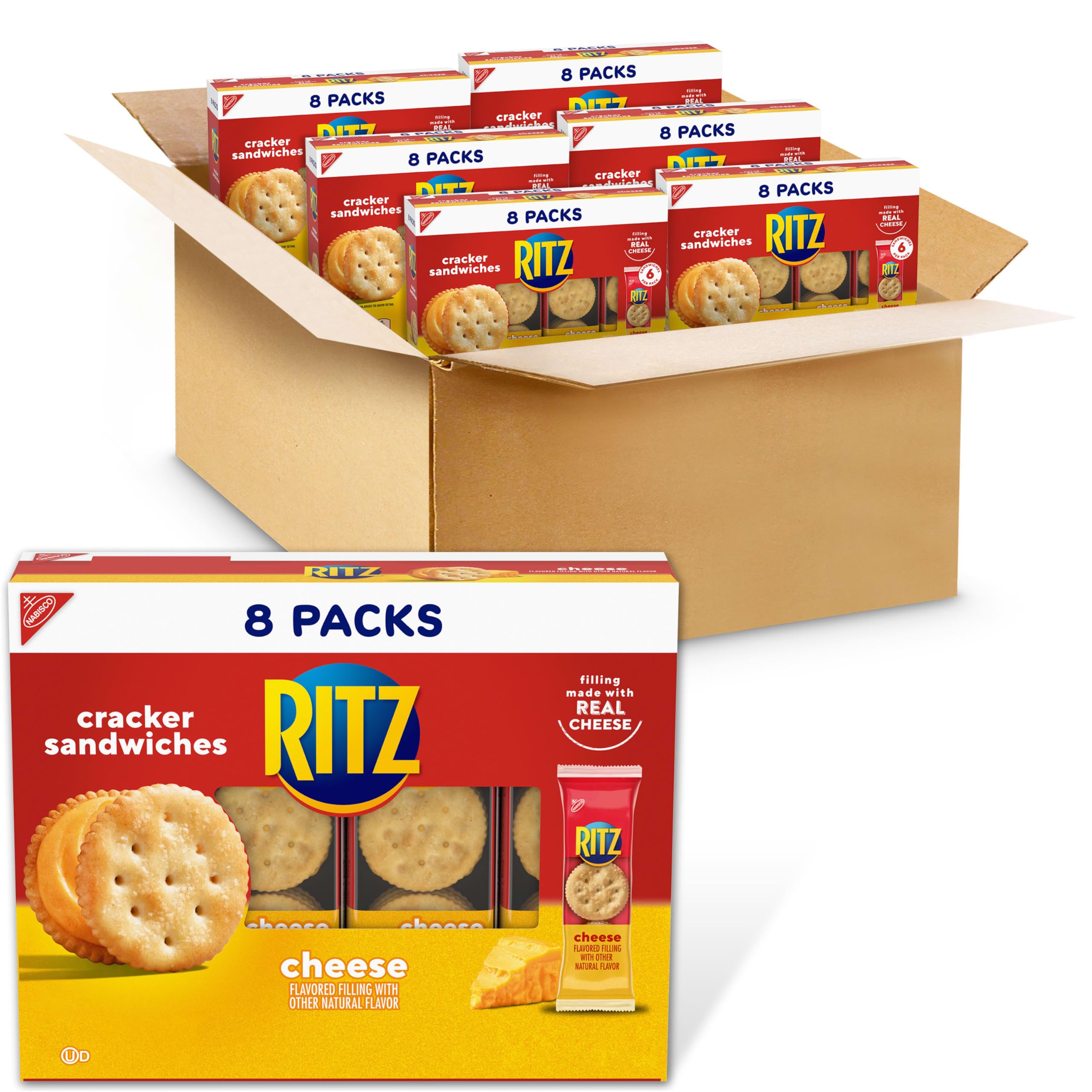 Ritz front packaging showing 48 snack packs and brand convenience