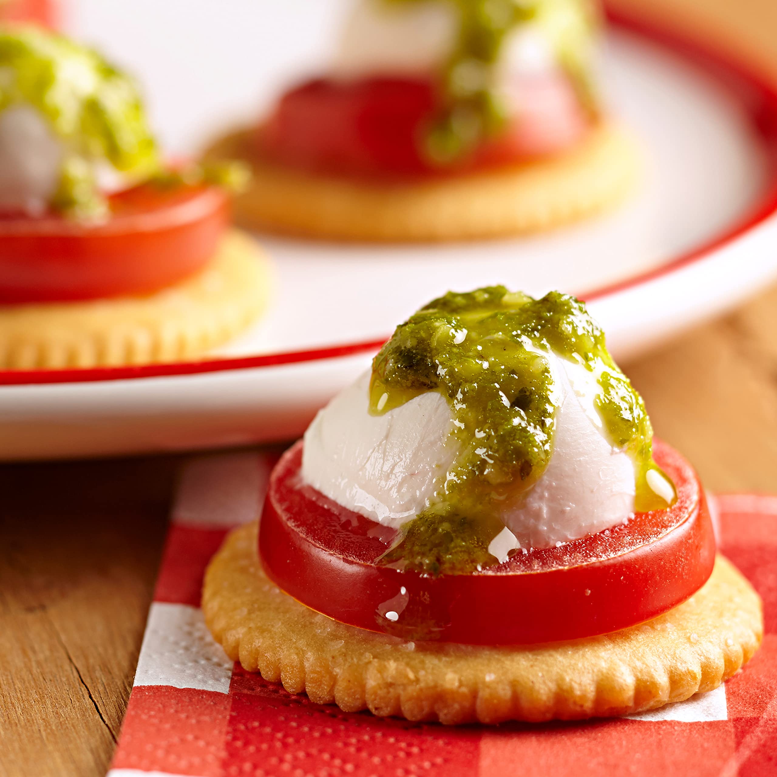 RITZ crackers arranged as party appetizers showing versatile serving ideas