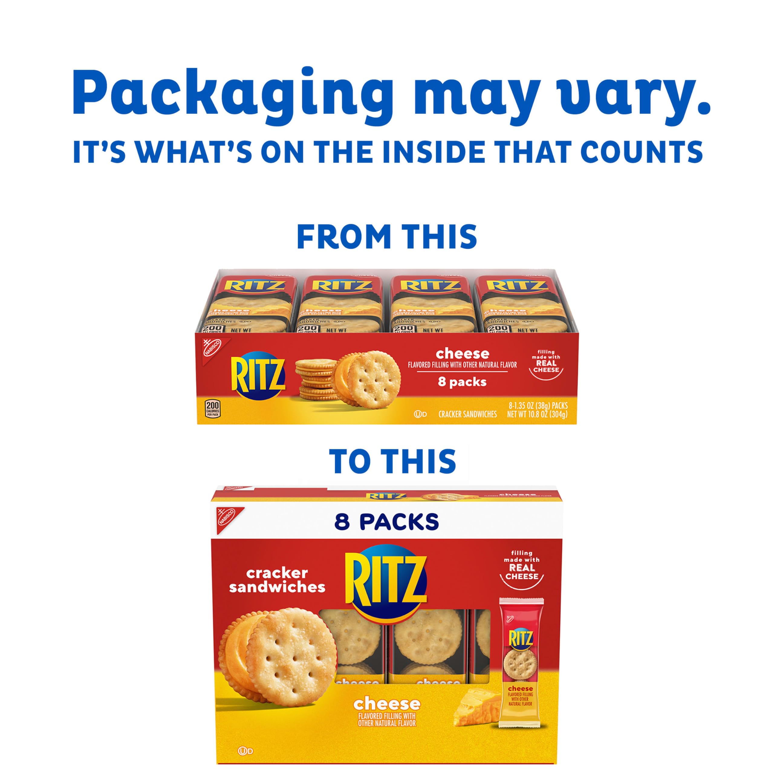 Ritz six cracker sandwiches arranged to show portion control