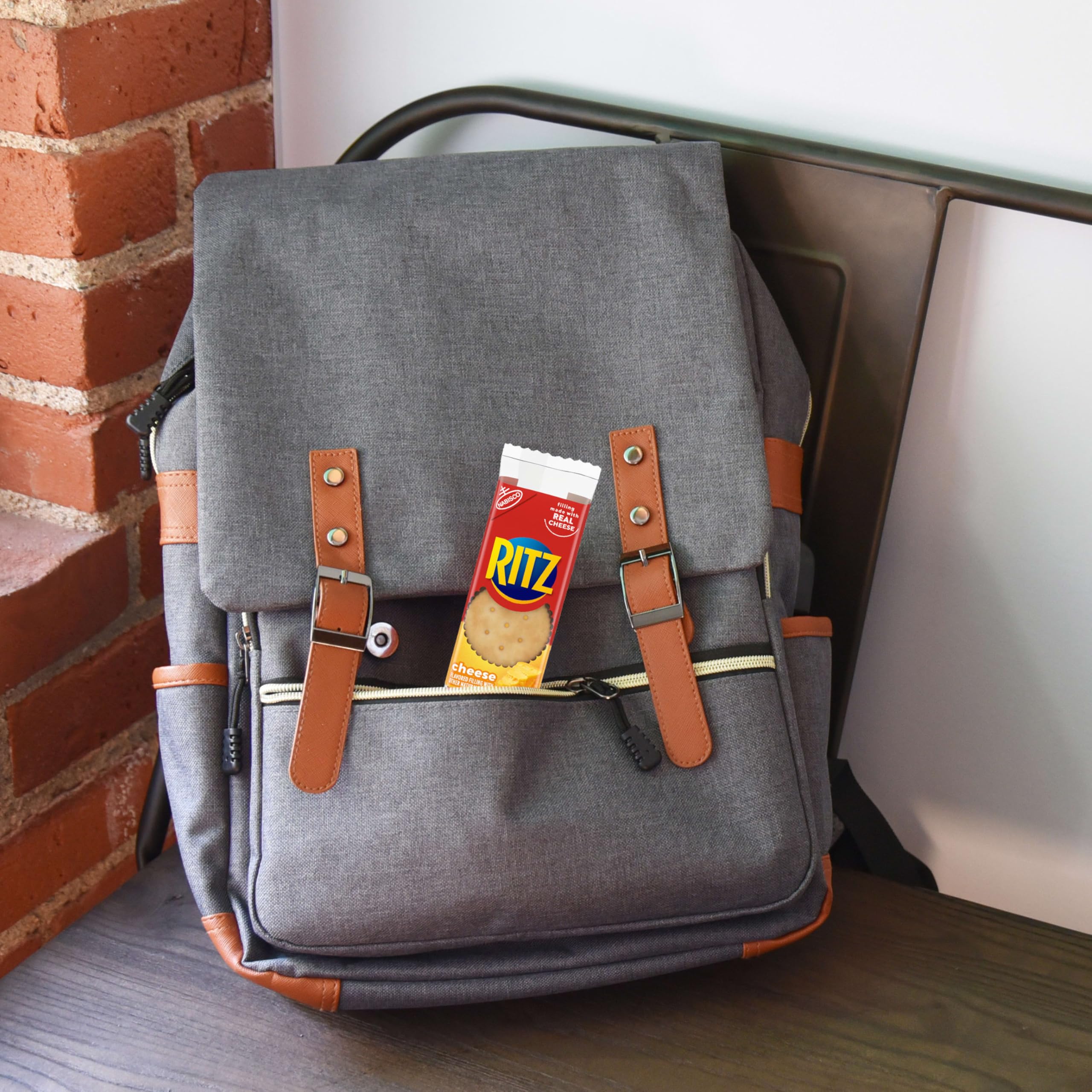 Ritz snack placed inside a lunchbox demonstrating kid-friendly convenience