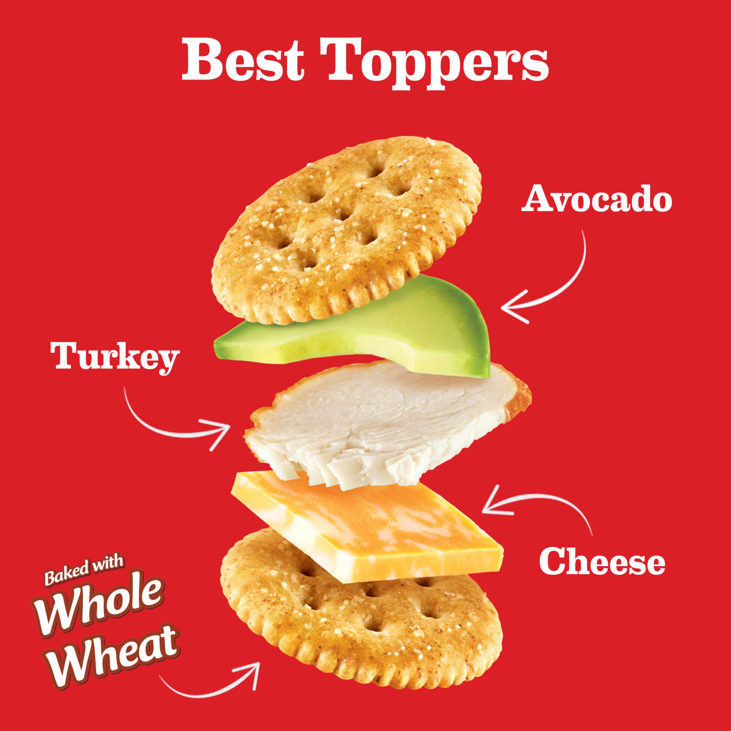 RITZ whole wheat crackers paired with cheese demonstrating versatile appetizer pairing