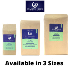 River Moon Coffee 2 lb bag next to ruler for size and portion planning benefit