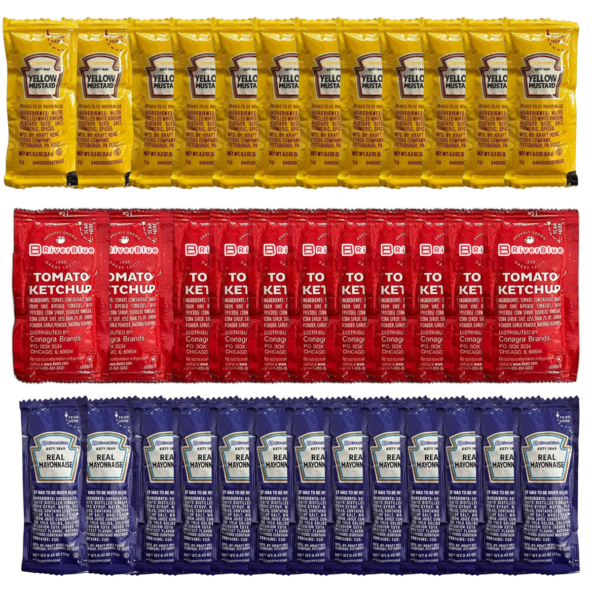 RiverBlue front packaging showing 150-count variety pack convenience
