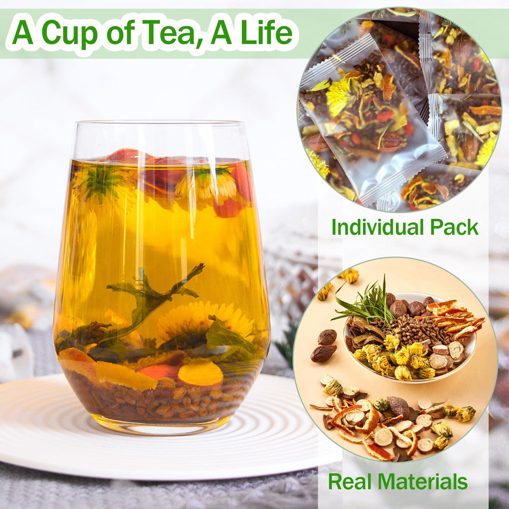 Rlvym goji berry and chrysanthemum detail showing colorful botanicals and aroma