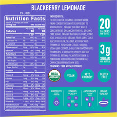 ROAR pouring into glass showing deep blackberry lemonade color, suggests refreshment