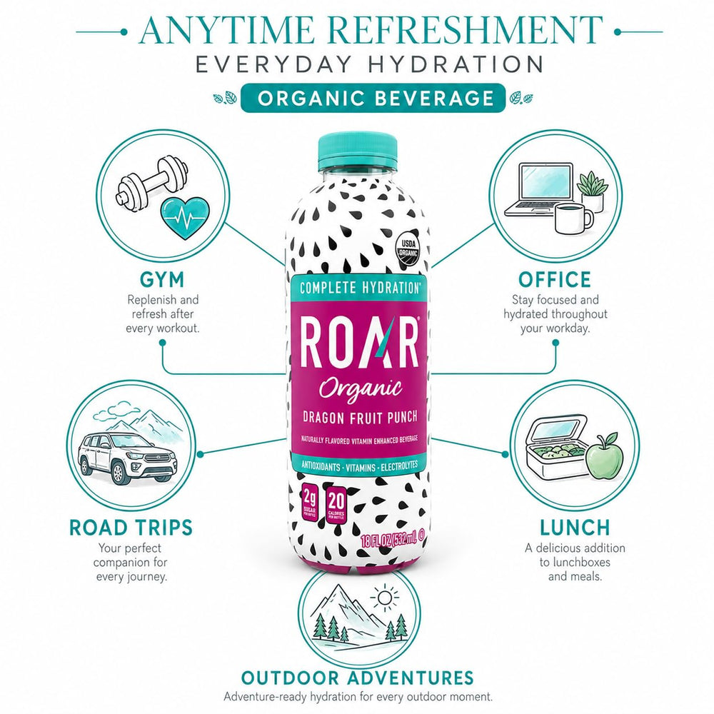 ROAR bottle in hand for on-the-go hydration and portable enjoyment