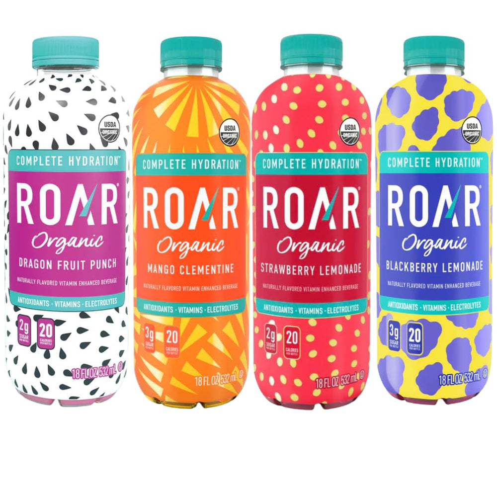 ROAR front-packaging displaying all five flavors and convenience