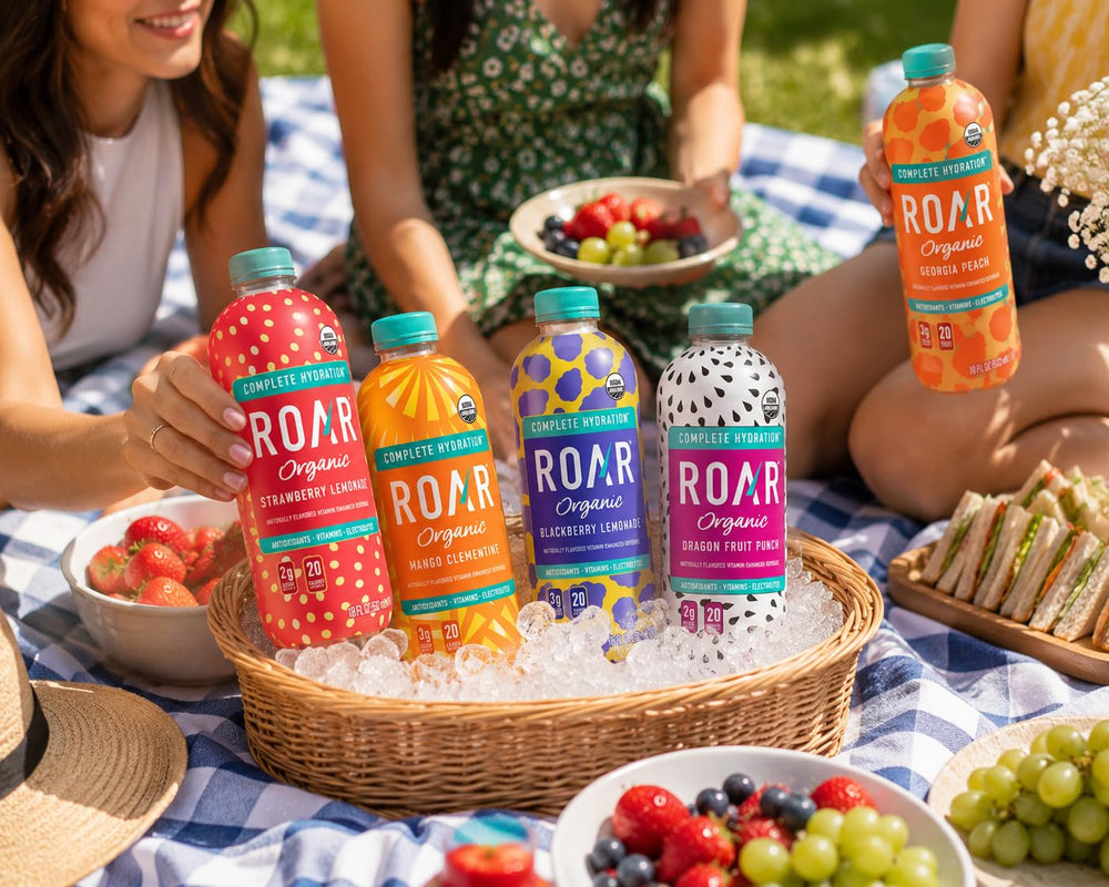 ROAR variety pack chilled in a fridge for ready-to-serve convenience