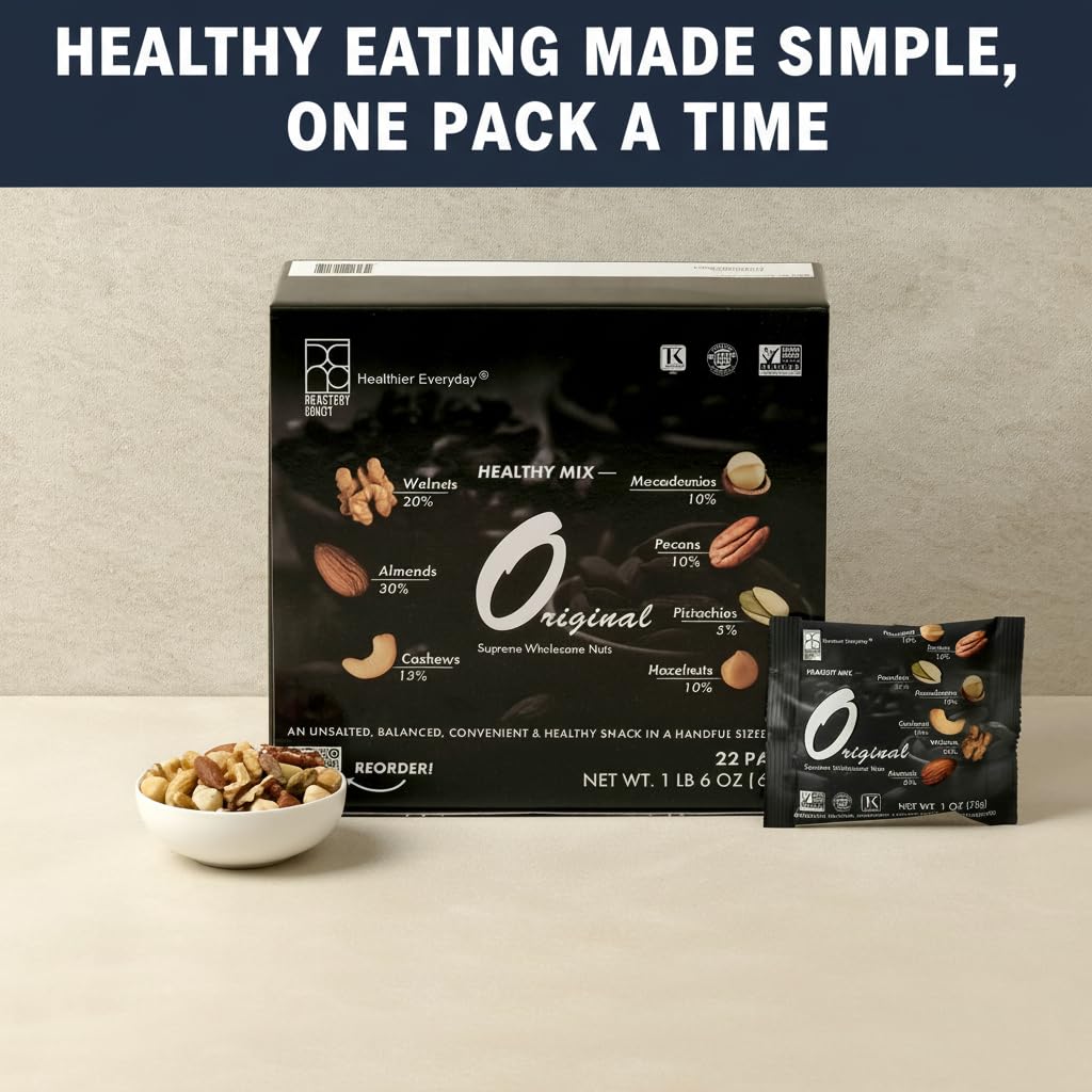 Roastery Coast individual packs lined up for easy portable healthy snacks