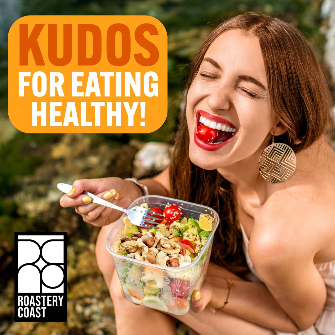 Roastery Coast product label showing kosher Non-GMO gluten-free certifications benefit