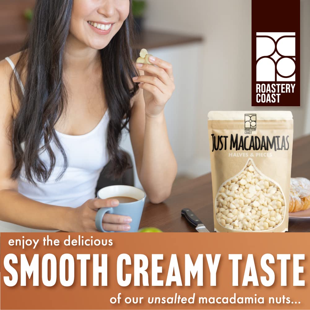 Roastery Coast chopped macadamias on board for baking and topping benefits