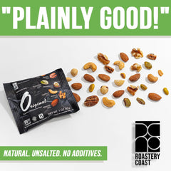 Roastery Coast seven-nut variety spread showing premium mix and balanced textures