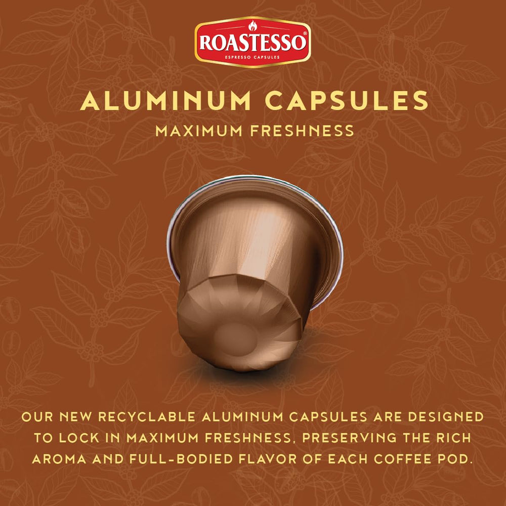 Roastesso espresso shot with crema highlighting rich flavor delivery