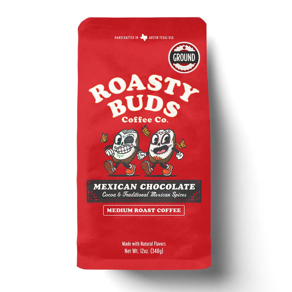 Roasty Buds front packaging showing 12 oz bag and branding for easy identification