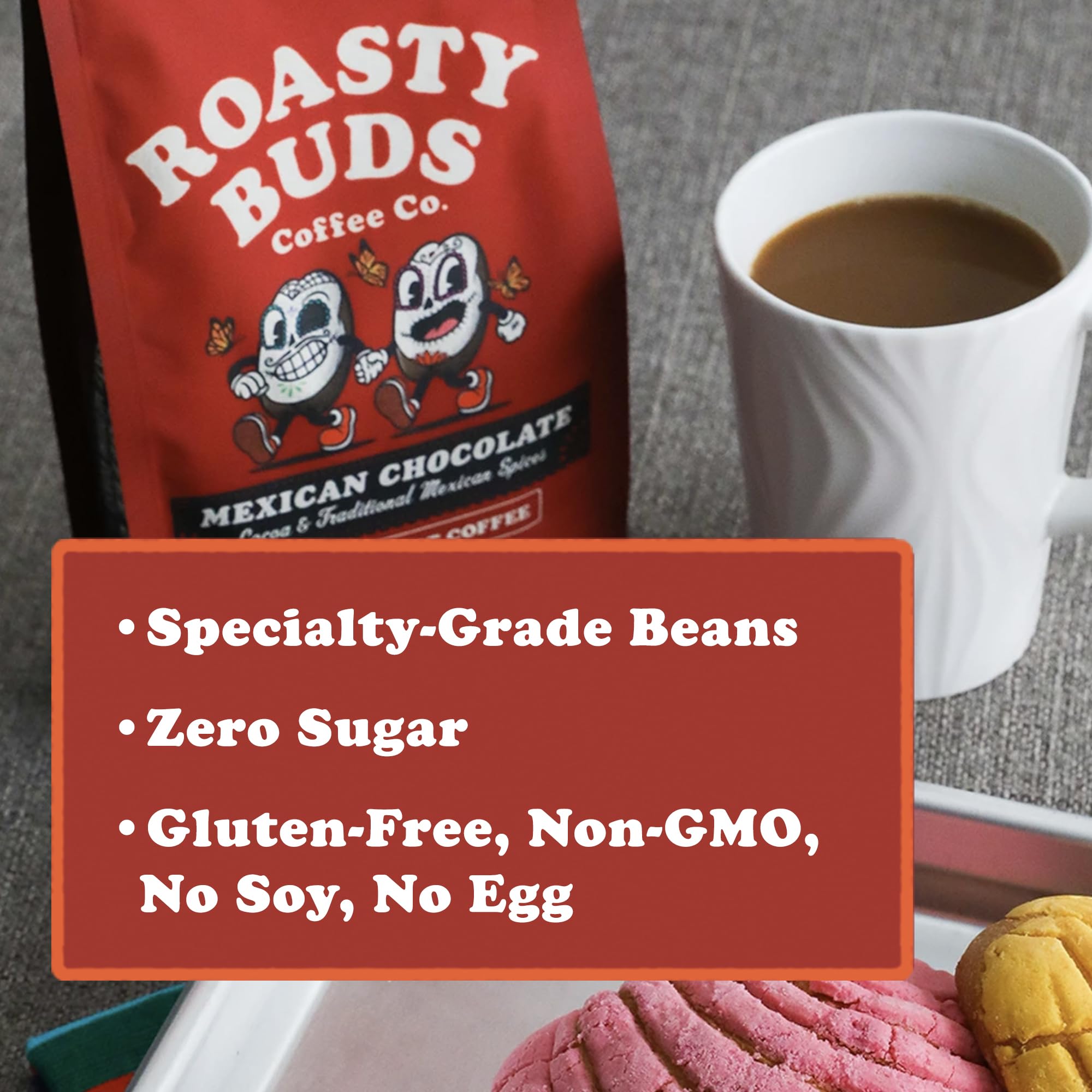 Roasty Buds resealable bag seal visible to show freshness preservation benefit