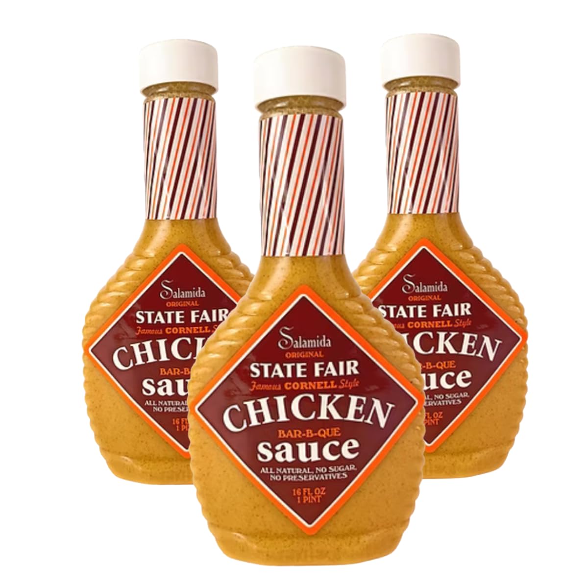 The Rob Salamida Company front bottle showing Cornell-style marinade, highlights authentic fair flavor