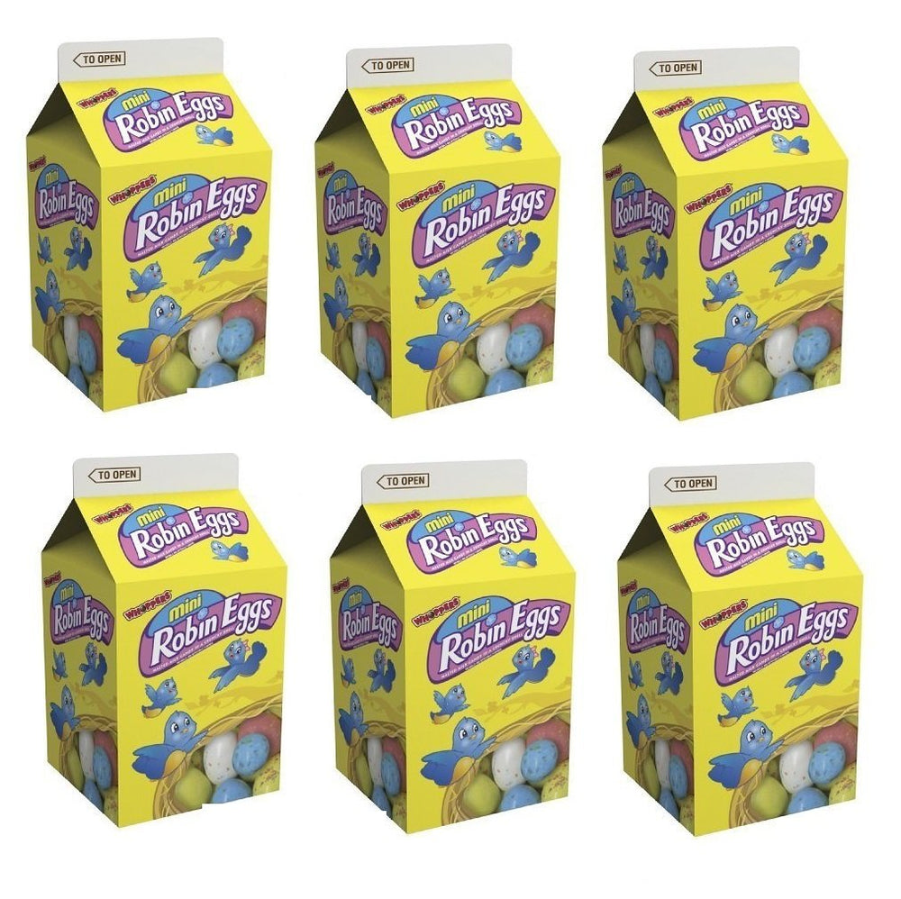 robin eggs front packaging showing colorful mini egg shells and serving suggestion