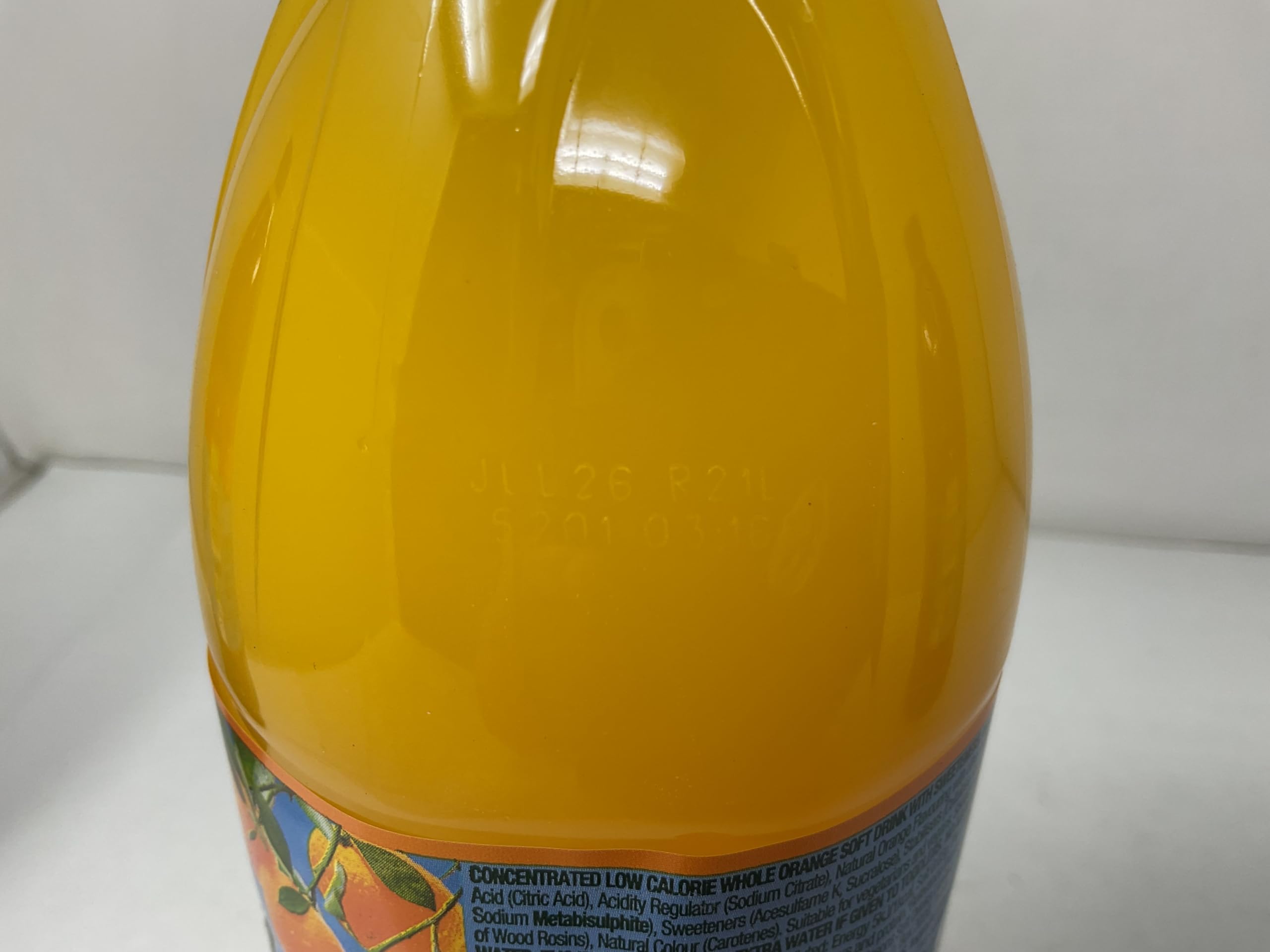 Robinsons nutrition and ingredients label close-up showing product information