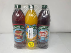 Robinsons orange bottle close-up label displaying flavor and clear identification