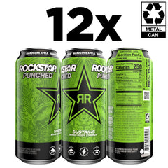 Rockstar can being poured into glass showing carbonation and refreshing appeal