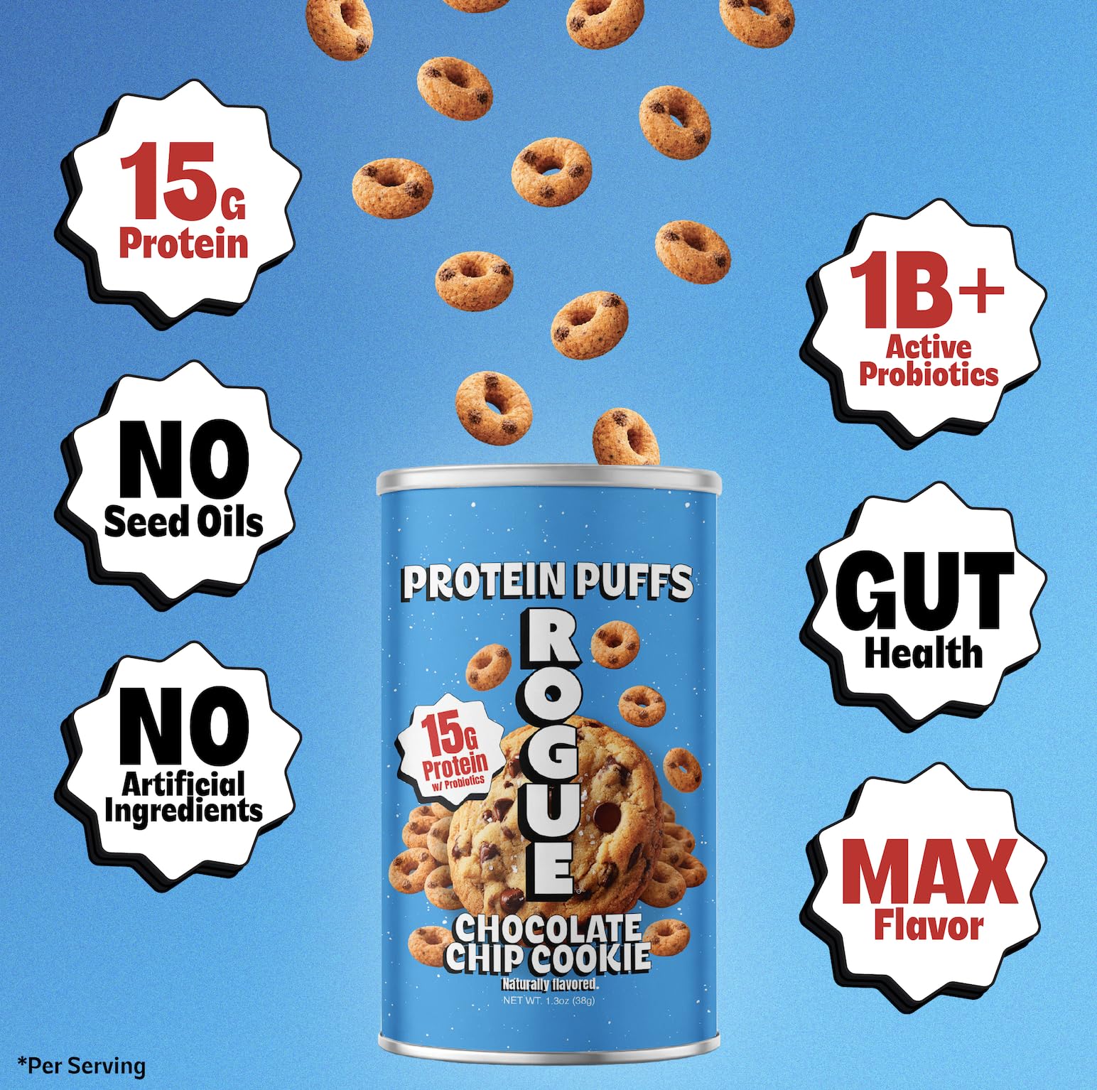 ROGUE SNACKS close-up of airy puff texture highlighting satisfying crunch