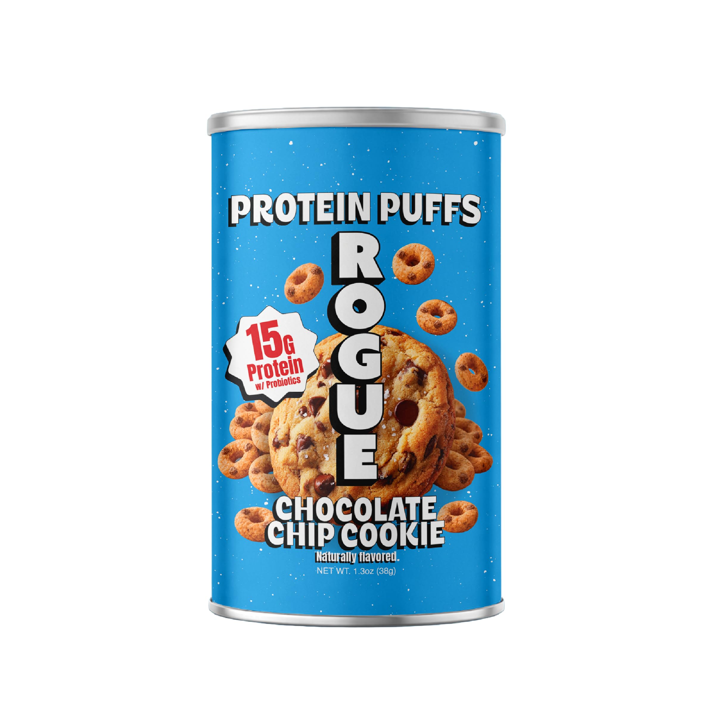 ROGUE SNACKS nutrition label close-up showcasing protein and probiotic information