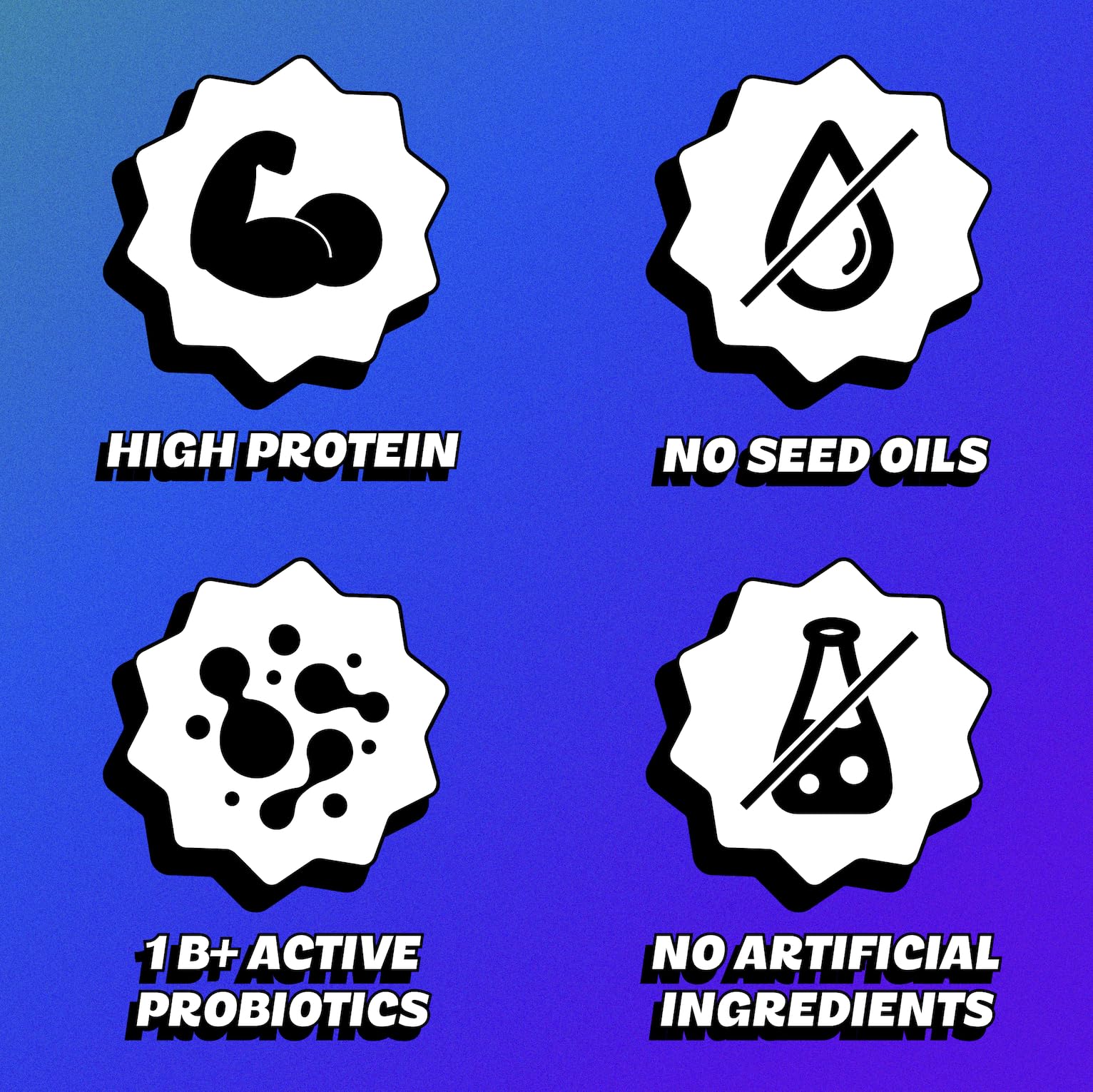 Rogue Snacks pack with probiotic badge showing 1B+ active cultures