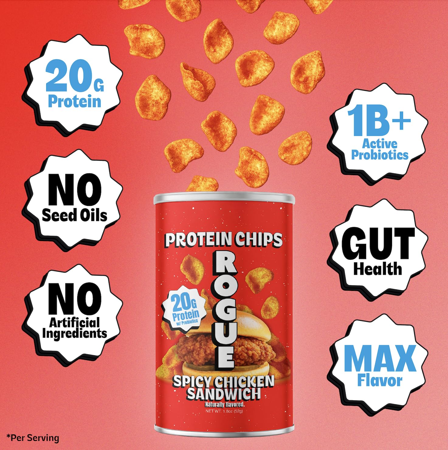 Rogue Snacks close-up of crunchy texture highlighting satisfying crispness