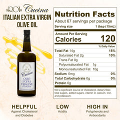 ROI Cucina Ligurian bottle closeup highlighting golden green color and smooth texture benefit