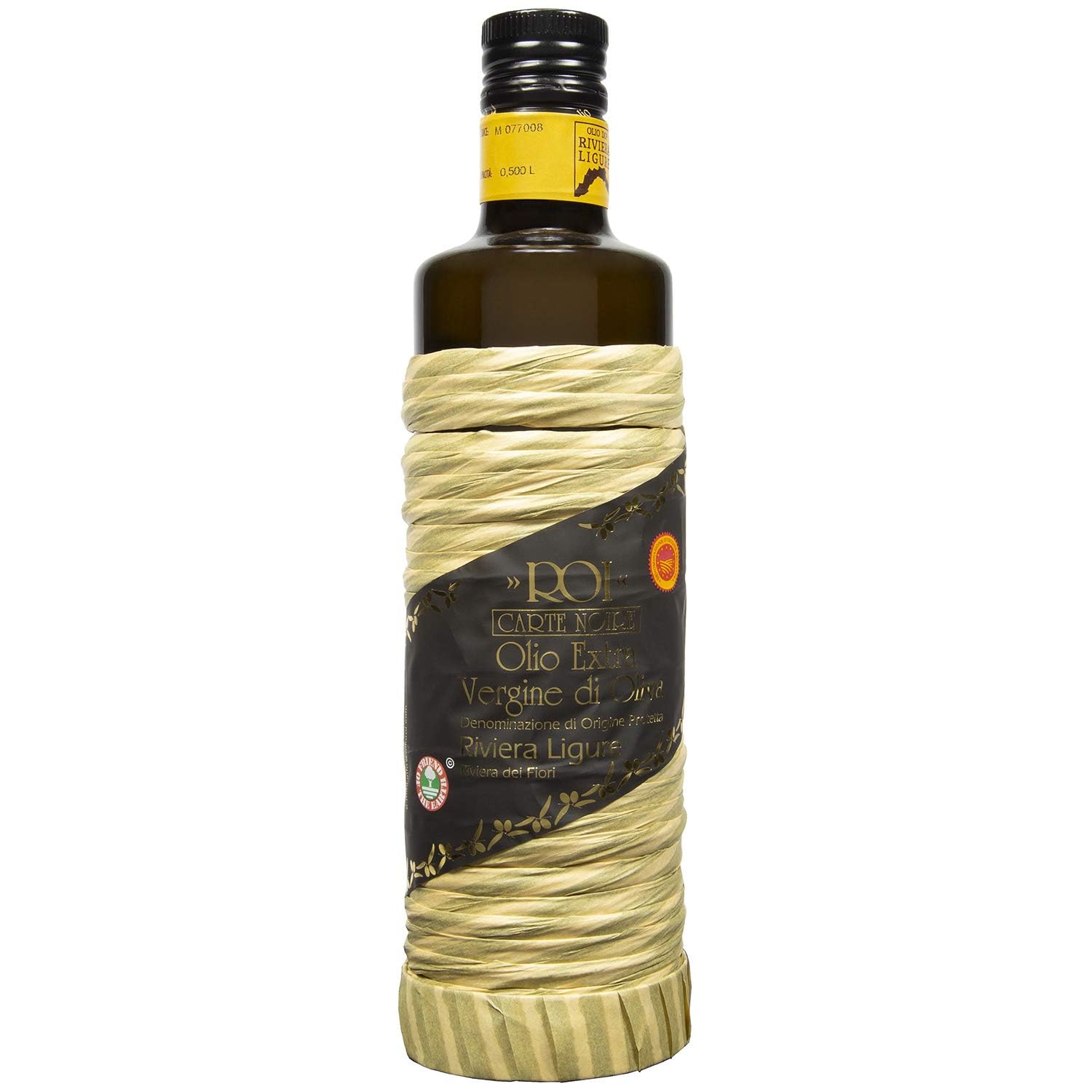 ROI Taggiasca front packaging showing DOP label and authentic origin benefit