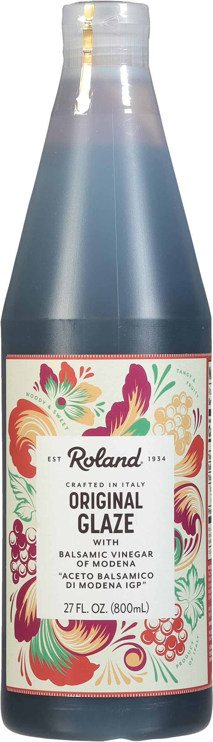 Roland Foods bottle front view showing label and 27 ounce size, adds pantry convenience