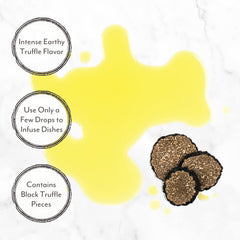 Pouring Roland Foods truffle oil onto a dish for instant flavor enhancement