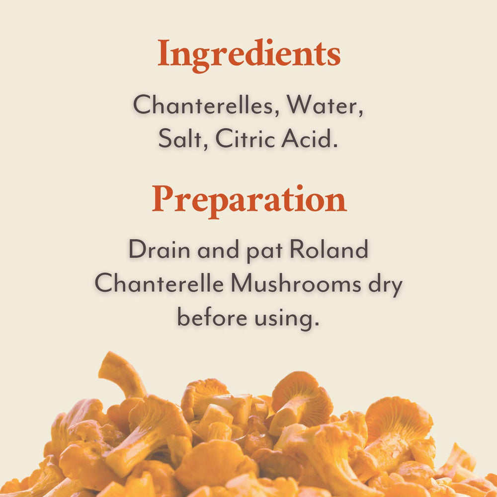 Roland Foods chanterelles served atop steak, adding peppery, nutty garnish to cooked meat