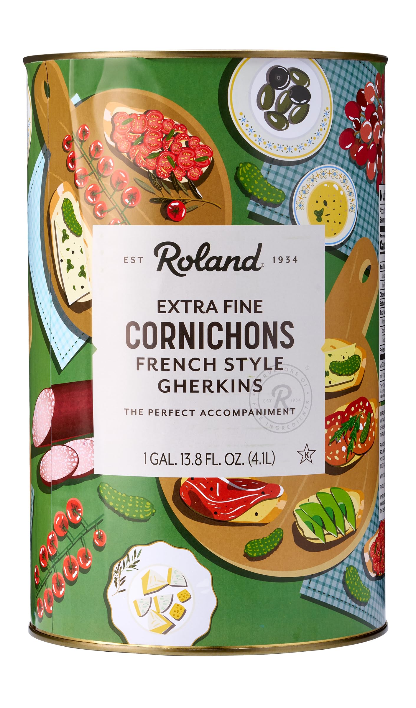Roland Foods front of 4.1 liter can showing label and volume for bulk use