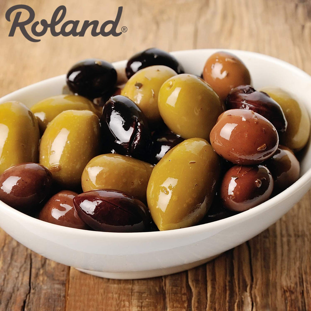 Roland Foods label showing imported-from-Greece origin and premium quality assurance
