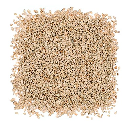 Roland Foods close-up of roasted white sesame seeds highlighting crunchy texture