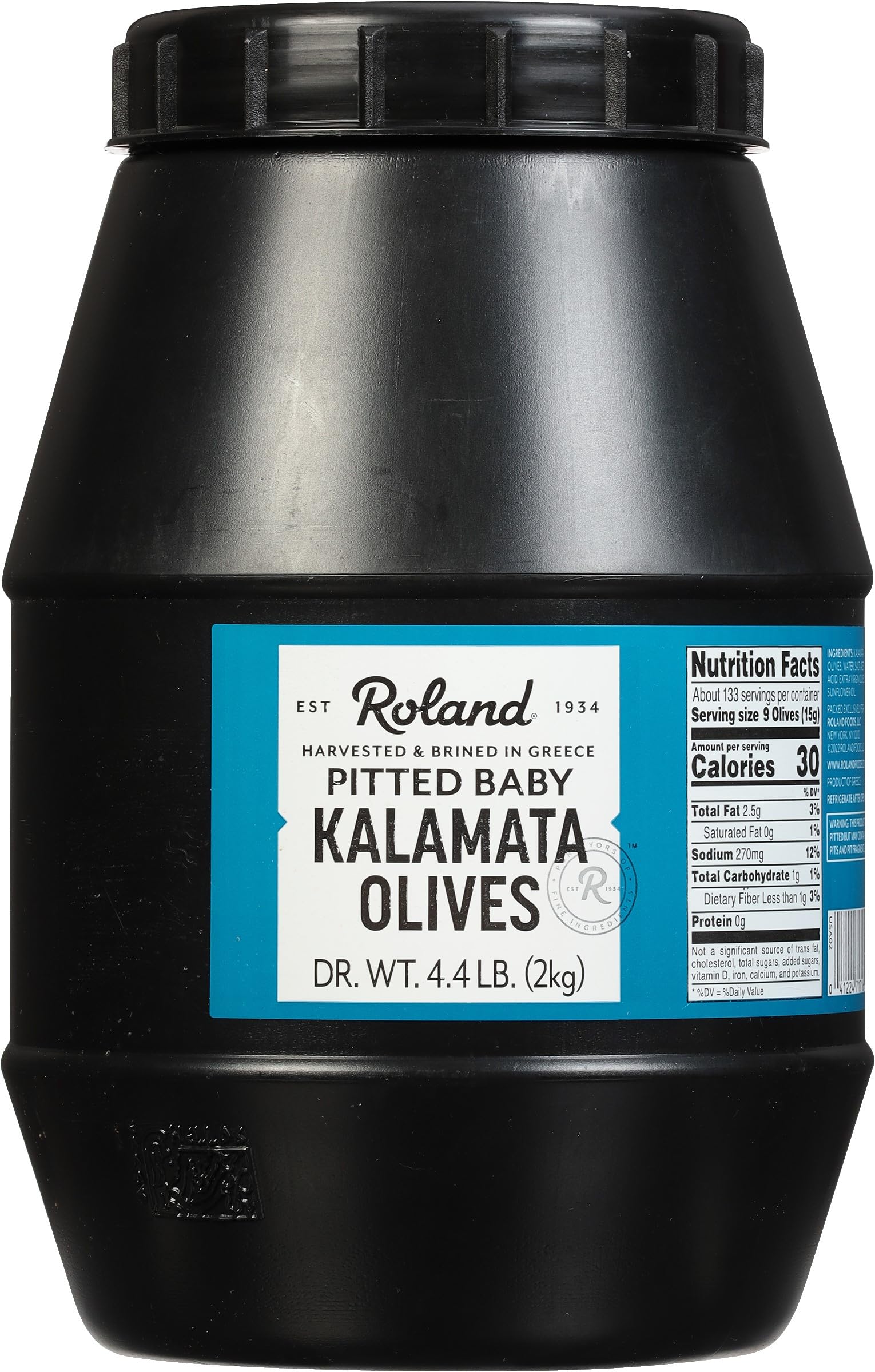 Roland Foods jar front packaging showing label and 4.4 pound size, convenient bulk use