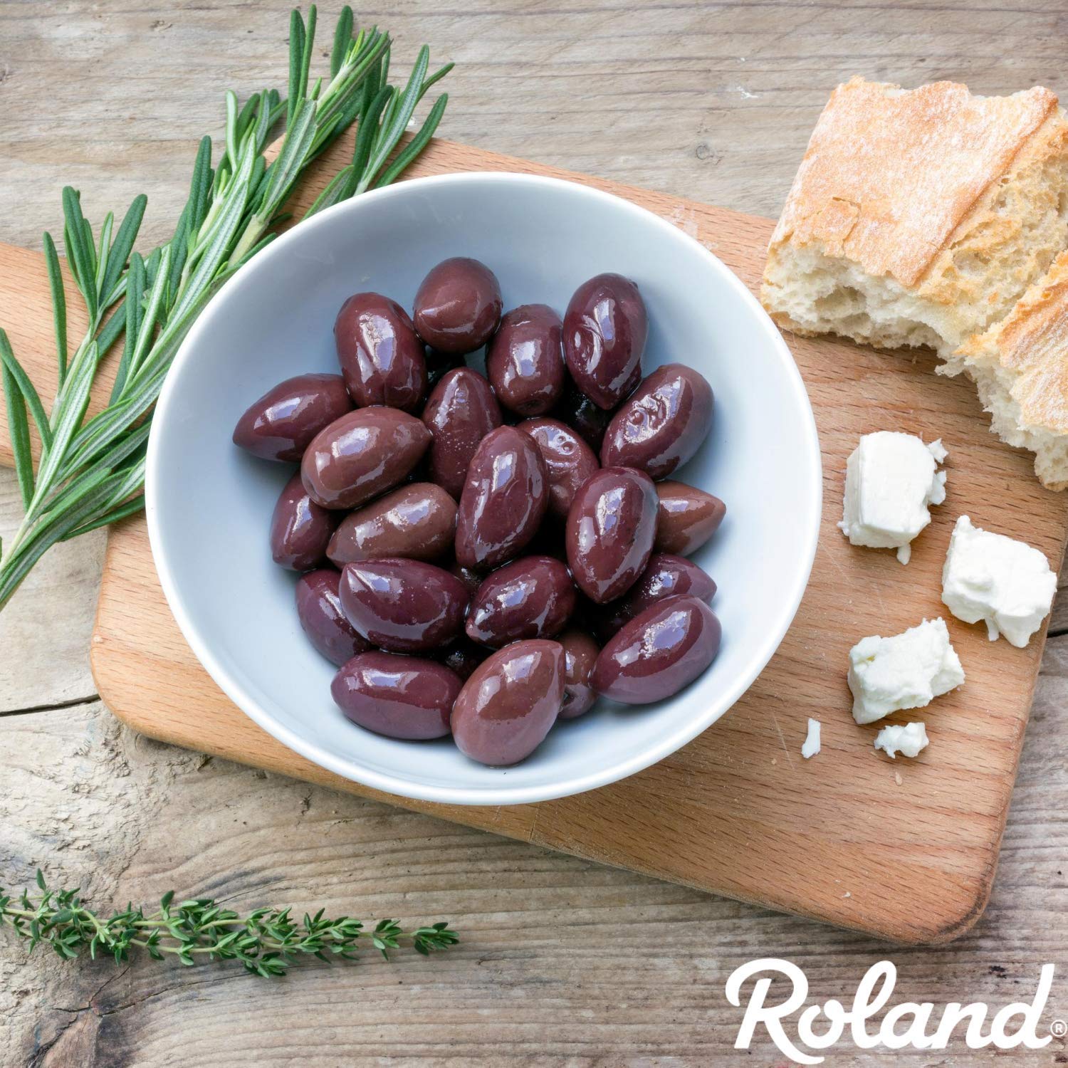 Detailed shot of Roland Foods label and origin info, confirming authentic Greek sourcing