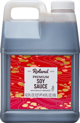 Roland Premium Soy Sauce front bottle view showing label and size, enhances pantry convenience