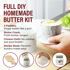 Roman Ventures churner in use inside mason jar producing fresh butter