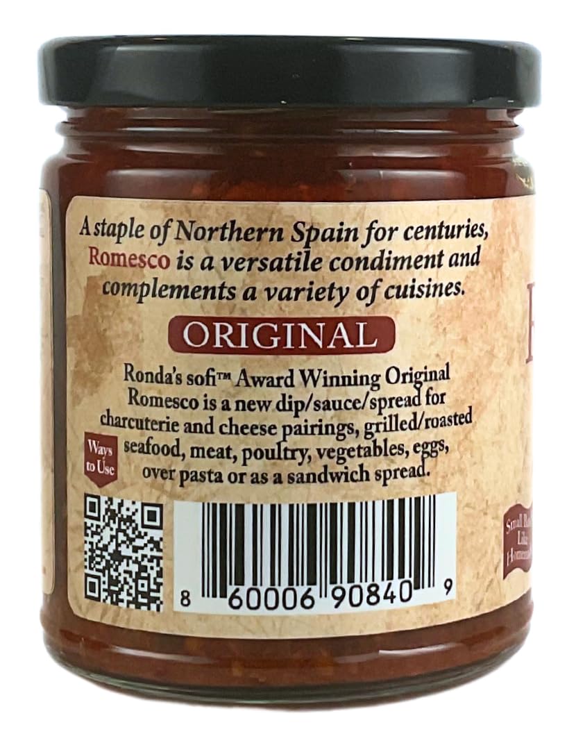 Ronda's Fine Foods close-up of label text and seal demonstrating small-batch craftsmanship