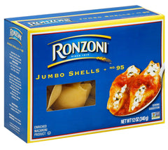 Ronzoni jumbo shells stuffed served closeup showing filling retention